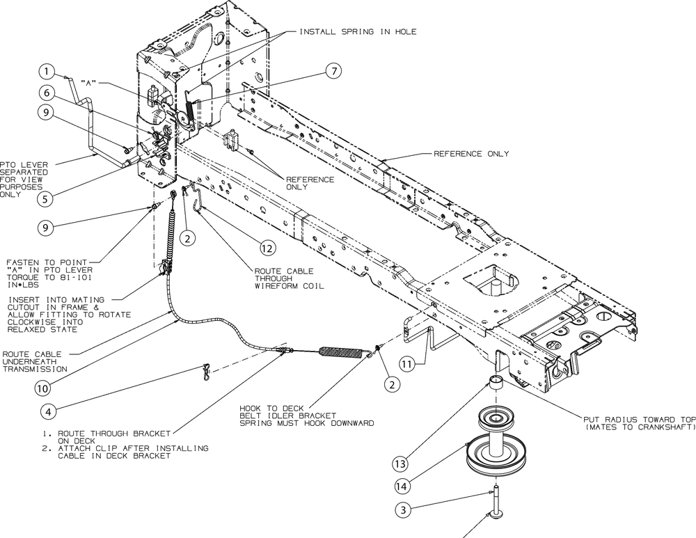 Manual Pto Diagram and Parts List for XT2-LX42KH (13APA1CS210-Carb)(2016) Cub Cadet Lawn Tractor